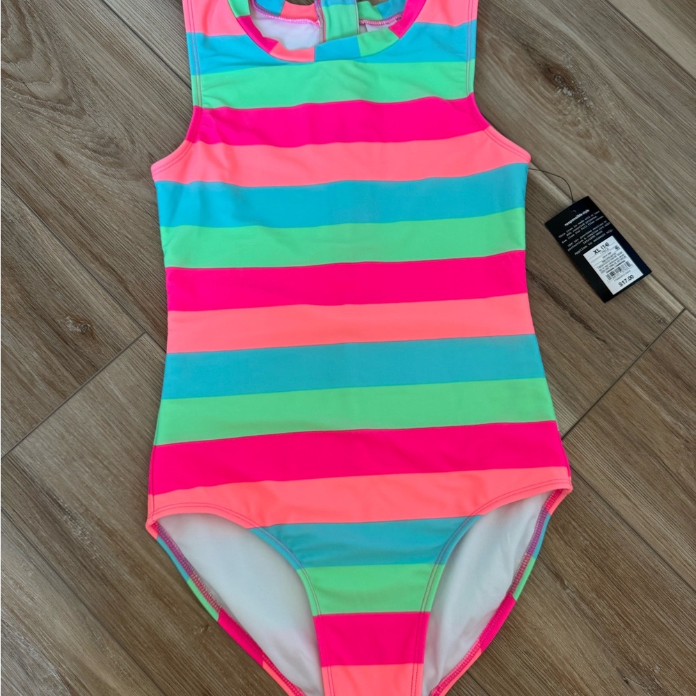 Colorful Striped Kids Swimsuit